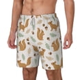 thumbnail image 2 of Balery Squirrel And Leaves Mens Swim Trunks Swim Shorts for Men Quick Dry Inseam Beach Shorts with Compression Liner Pocket-3X-Large, 2 of 9