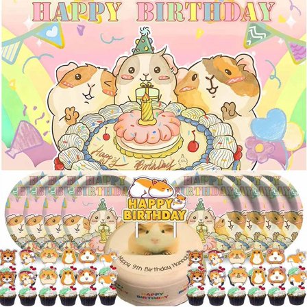 Guinea Pig Party Decoration Supplies Decor Plates Birthday Cake Toppers Backdrop Banner