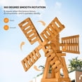 thumbnail image 4 of Wooden Windmill, Weather-Proof Wind Spinner, Outdoor Wind Mill for Garden Lawn Patio Decoration (Teak, Large), 4 of 13