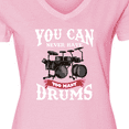 thumbnail image 4 of Inktastic Drummer Funny Too Many Drums Music Joke Women's V-Neck T-Shirt, 4 of 5