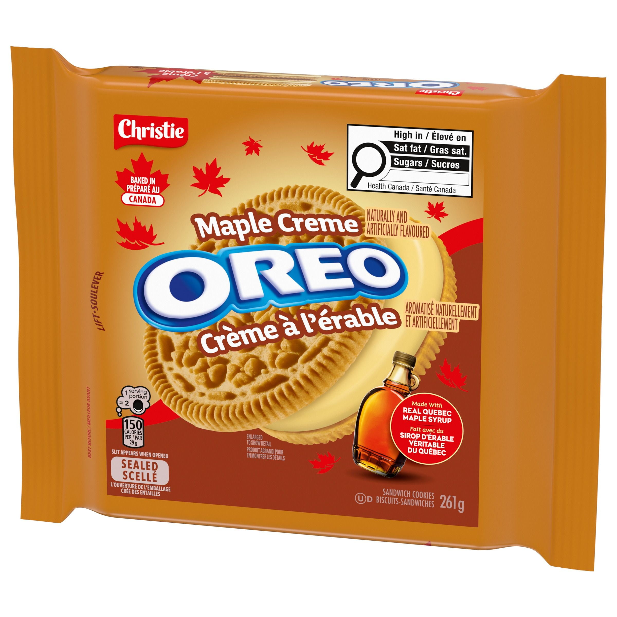 OREO, Maple Creme Sandwich Cookie, Made with Real Quebec Maple Syrup, Baked in Canada