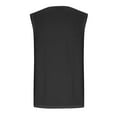 thumbnail image 4 of CLOISE Womens Tank Tops Loose Black Summer V Neck Comfy Casual T Shirts Fashion Sleeveless Solid Buttons Soft Blouse L, 4 of 5