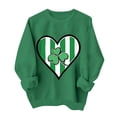 thumbnail image 2 of St. Patrick's Day Sweatshirt for Women Crewneck Long Sleeve Striped Heart with Shamrock Graphic Ribbed Trim Loose Fit Festive Holiday Top, 2 of 6