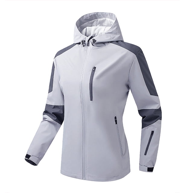 Timegard Manteaux Coquille Souple pour Femmes Grande Taille Imperméable Coupe-Vent Léger avec Capuchon Randonnée Plein Air
