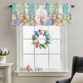thumbnail image 3 of Valance Curtains for Kitchen Windows Bunny Tail Easter Egg Floral Rod Pocket Valance Spring Eucalyptus Ombre Plank Short Window Curtain Topper for Bedroom Living Room Bathroom 54x18in,1&nbsp;Panel, 3 of 9