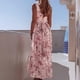 thumbnail image 5 of Vestido largo de playa casual elegante sin mangas de gasa con abertura con cuello en V para mujer Pompotops  ghjkhdj6614, 5 of 9