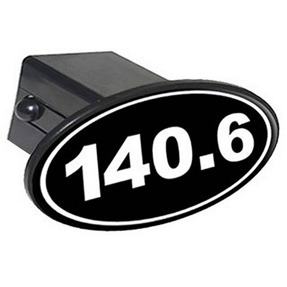 140.6 Iron Man Euro Oval White On Black 2" Oval Tow Trailer Hitch Cover Plug Insert