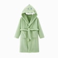 thumbnail image 4 of Gibobby Kids Soft Coral Fleece Bathrobe,Warm Hooded Sleep Robe with Waist Belt,Cute Cartoon Design,for Toddlers Children 2-12Y,Multi-Use Lounge Wear Kids Pajamas Toddler Pajamas,Green,Size 5-8T, 4 of 4