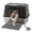 Black, variant on JOVELL Cat Litter Box with Lid, 304 Stainless Steel Large Metal Enclosed Kitty Tray, Non-Stick Front & Top Entry Litter Box for Cat, Gray