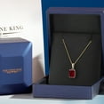 thumbnail image 5 of Gem Stone King 14K Yellow Gold Red Garnet Pendant Necklace | 1.95 Cttw | Gemstone January Birthstone | Emerald Cut 8X6MM | Gold Necklace for Women | With 18 inch Gold Chain, 5 of 6