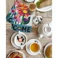 thumbnail image 4 of Spring Daisy Kitchen Dish Towels for Drying Dishes Set of 2, Turquoise Modern Abstract Art Dots Floral Waffle Weave Microfiber Hand Tea Bathroom Towels Quick Dry & Absorbent Towel 15.7x23.6, 4 of 7