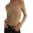 thumbnail image 4 of xiaxaixu Women Romper, Long Sleeve Off Shoulder See Through Solid Color Spring Summer Bodysuit Jumpsuit, 4 of 7