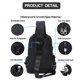 thumbnail image 4 of Pequeña mochila negra de Crossbody de la honda, mochila de nylon del puerto del cargador USB del viaje de la bicicleta que camina, 4 of 7
