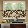 thumbnail image 4 of Yayeee Kitchen Curtains Tier Set of 2 Light Filtering 57"x24" Over Sink Window Panels, Brown Floral, 4 of 7