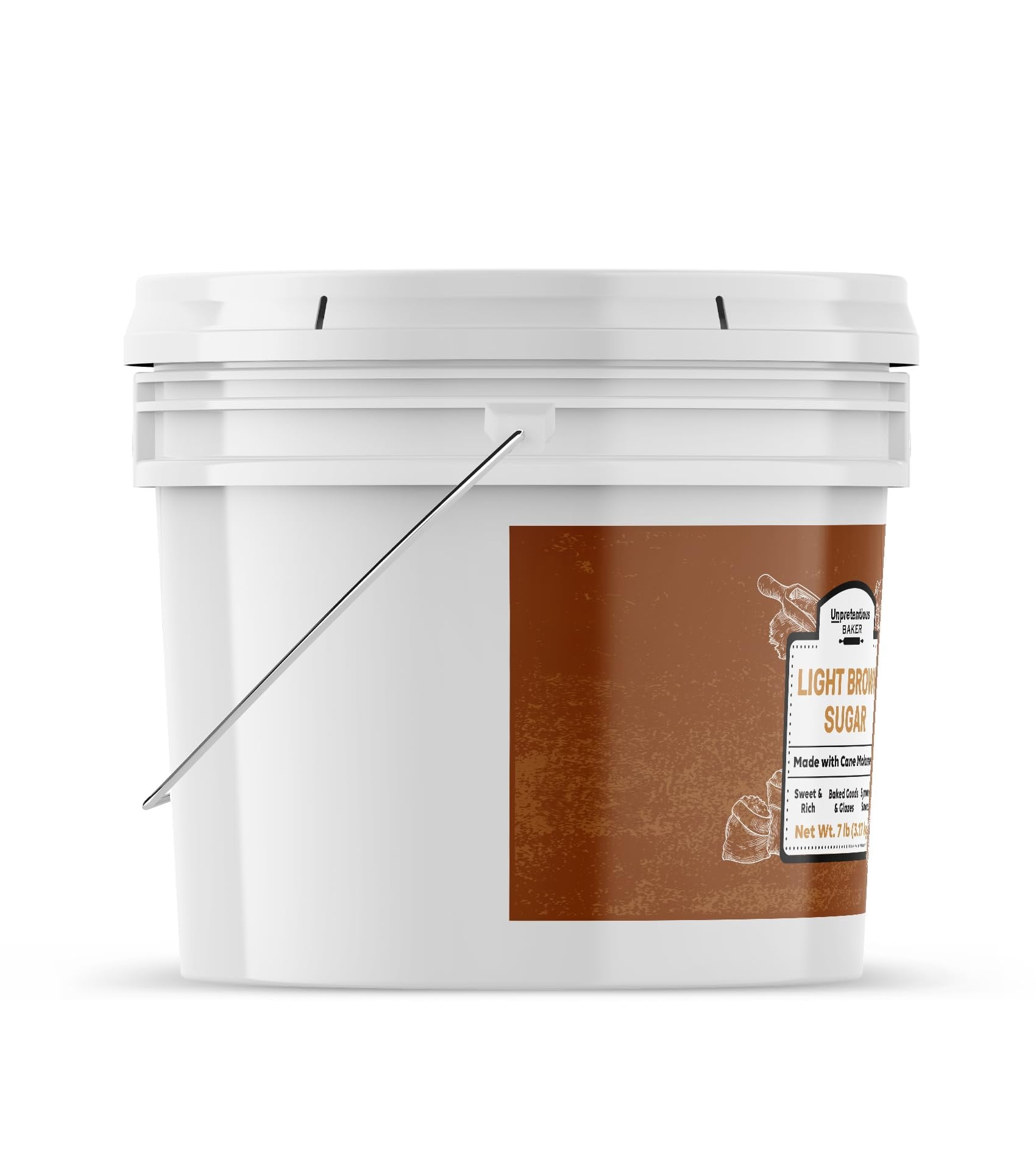 Unpretentious Light Brown Sugar, 1 Gallon, Made With Cane Molasses, Perfect For Desserts, Meat & Fruit