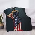 thumbnail image 3 of Yiaed American Flag Print Blanket Throw Blanket Soft Cozy Flannel Blanket for Home Bed Sofa Couch Chair-50"x40", 3 of 6