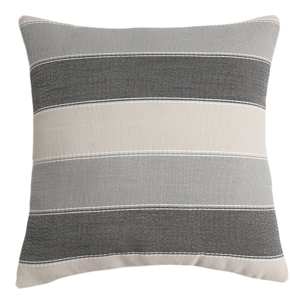 Almohada de sofá de sala de estar con rayas geométricas de cáñamo de algodón de imitación simple y moderna