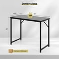 thumbnail image 3 of Gymax 2PCS 40-Inch Small Computer Desk Home Office PC Workstation w/ Heavy-duty Metal Frame Black, 3 of 6
