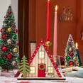 thumbnail image 2 of Bfogop Wooden Christmas House Decorations Home Party Christmas Small Ornament Christmas Craft Supplies, LED Light Wooden Hanging Ornaments Santa House Desktop Ornaments, 2 of 6