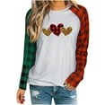 thumbnail image 2 of Nouveaux Hauts pour Femmes 2023 Mode Grande Taille Col Rond Manches Longues T-Shirt Automne Imprimé Blouse Ample Hauts Manches Longues pour Femmes, 2 of 5