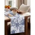 thumbnail image 3 of Retro Watercolor Starfish Compass Table Runner 13x70in Non-Slip Cotton Linen Table Runners, Nautical Theme Letter Back Dresser Scarves TableRunner for Dinner Kitchen Dining Wedding Party, 3 of 9