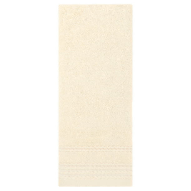 Juego de 2 toallas de mano de patrón a rayas Regal Woven, toalla cómoda para baño, beige, 14' x 30'