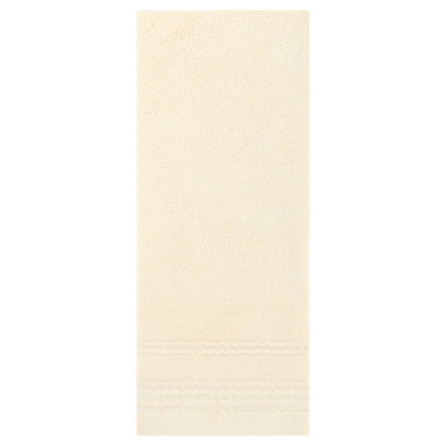 Juego de 2 toallas de mano de patrón a rayas Regal Woven, toalla cómoda para baño, beige, 14' x 30'