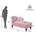thumbnail image 5 of Soges 53" Velvet Chaise Lounge Right Arm Facing Upholstery Lounge Chair with Solid Wood Legs, Sleeper Sofa for Living Room, Bedroom, Pink, 5 of 8