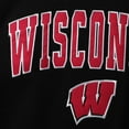 thumbnail image 4 of Men's Colosseum Black Wisconsin Badgers Arch & Logo Crew Neck Sweatshirt, 4 of 4