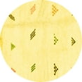 thumbnail image 1 of Ahgly Company Indoor Round Solid Yellow Modern Area Rugs, 7' Round, 1 of 4