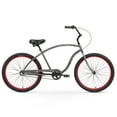 thumbnail image 2 of Firmstrong Chief Man, 26", Men's, Three Speed, Matte Grey/Red, 2 of 2