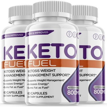 (3 Pack) Keto Fuel - Keto Weight Loss Formula - Energy & Focus Boosting Dietary Supplements for Weight Management & Metabolism - Advanced Fat Burn Raspberry Ketones Pills - 180 Capsules