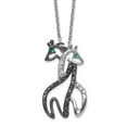 thumbnail image 4 of Sterling Silver Cubic Zirconia & Rhodium Giraffes 18in Necklace, 4 of 5