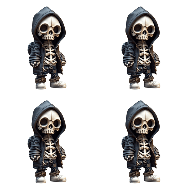 Sudadera Halloween Muñecas Calavera Artesanías Resina Escultura Hombre Esqueleto Gótico (A)