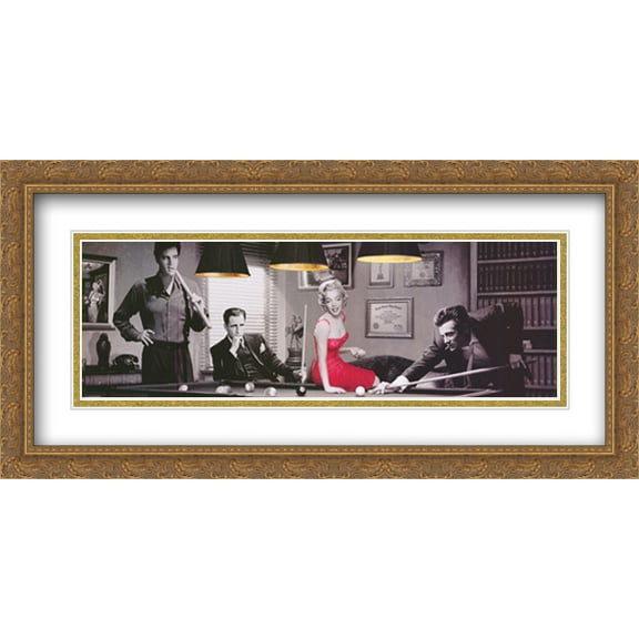 Legal Action 2x Matted 40x16 Large Gold Ornate Framed Art Print by Chris Consani