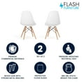 thumbnail image 4 of 2 Pk. Elon Series White Plastic Chair with Wooden Legs, 4 of 9