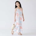 thumbnail image 2 of Pandaie 5-14Y Girls Sleeveless Jumpsuit Kids Casual Wide Leg Summer Beach Rompers Spaghetti Strap Overalls Outfits Clothes White, 2 of 8