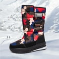 thumbnail image 2 of Camo Mid Calf Winter Snow Boots for Women Men Platform Thickened Fuzzy Lined Hook and Loop Long Booties Red Size 10.5, 2 of 5