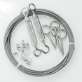 thumbnail image 2 of Kit para colgar cuerda de acero inoxidable, cuerda de acero inoxidable recubierta de 15m/2mm, con tensor M5 y gancho para ojo, cuerda de acero de 2mm y tensor para plantas trepadoras, tendederos,, 2 of 5
