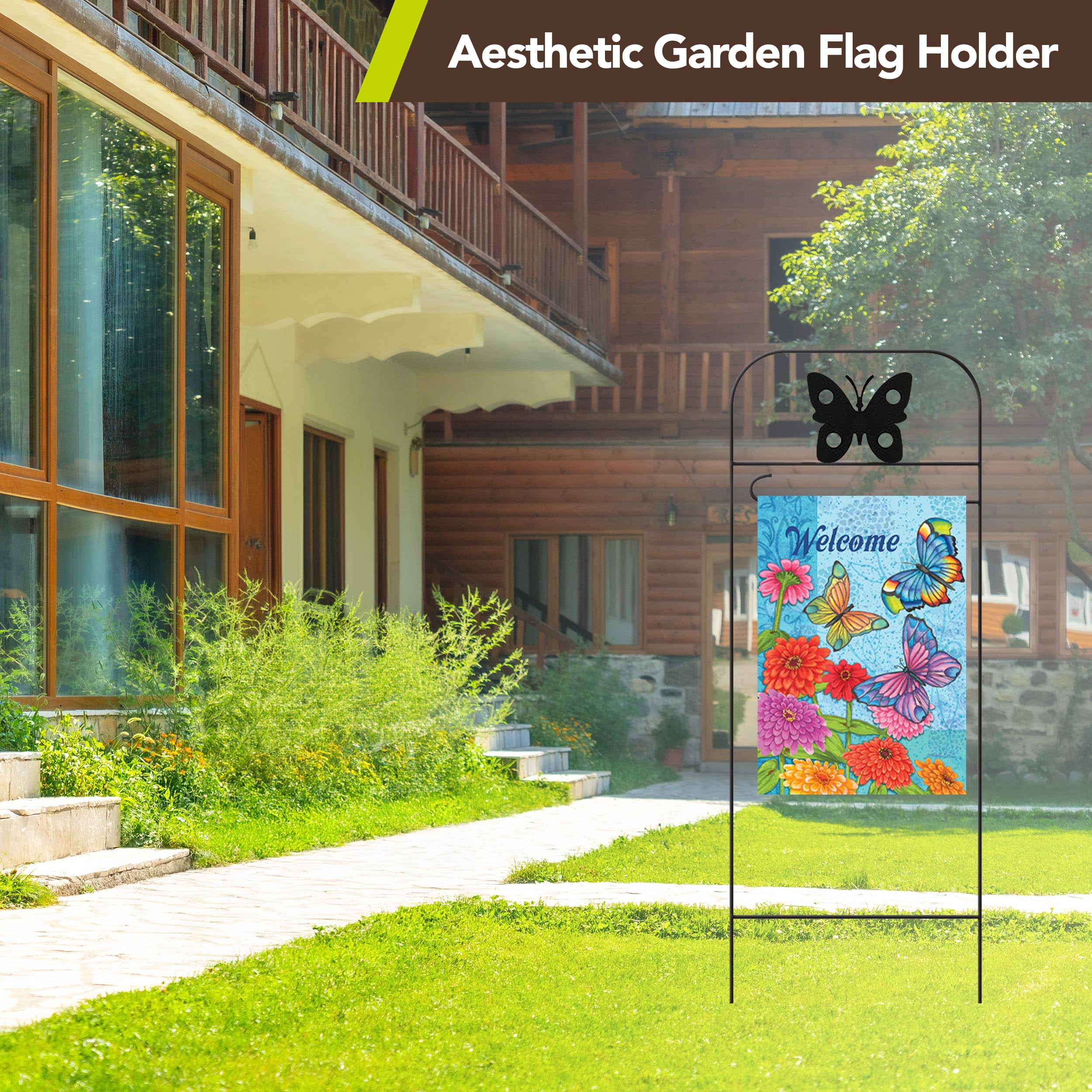 Briarwood Lane Everyday Wrought Iron Butterfly Garden Flag Arbor 41x15 Garden Flag Decorative Arbor