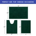 thumbnail image 6 of HAKUNA Striped Deep Green Bathroom Rug Set 3 Pieces Ultra Soft, Non Slip Chenille Toilet Mat, Absorbent Plush Shaggy Bath Mats for Bathroom, Bedroom, Kitchen, 6 of 7