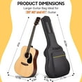 thumbnail image 7 of CAHAYA 41 In Acoustic Guitar Bag 0.35 In Thick Padding Water Resistent Dual Adjustable Shoulder Strap Guitar Case Gig Bag with Back Hanger Loop, Black CY0152, 7 of 7