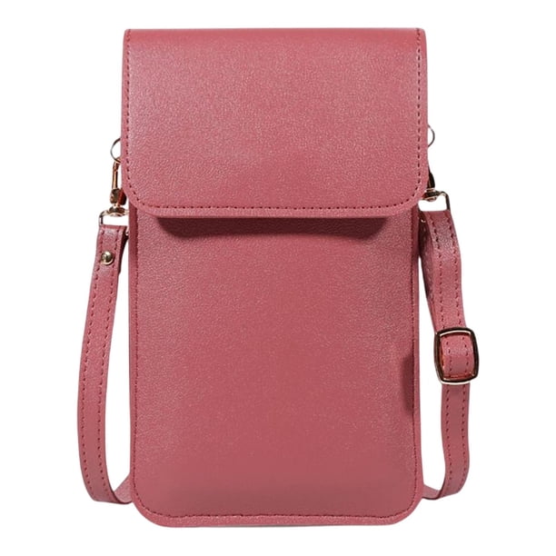 Mini cruzado para teléfono, monedero para mujer, cruzado, de hombro, 3 bolsillos , cartera, Rosado Soledad Monedero de hombro