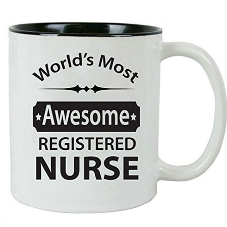 CustomGiftsNow World's Most Awesome Registered Nurse RN Coffee Mug - Great Gift for a CNA, RN, LPN Nurse, Nursing Student or Nursing Graduate (Best Gifts For Graduate Students)
