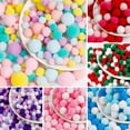 thumbnail image 2 of Pompón mezclado de 8-30mm para niños, suave y esponjoso Pompón, pompón de Macaron, bolas de Navidad, degradado Multicolor Pompón, decoración artesanal DIY, 2 of 4