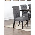 thumbnail image 6 of Modern Contemporary Set of 2pc Side Chairs Charcoal Fabric Cushion Upholstered Nailhead Trim Dining Room Chairs, 6 of 9