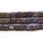 Purple Crazy Lace Agate 12mm Square Beads - 8 Inch Strand