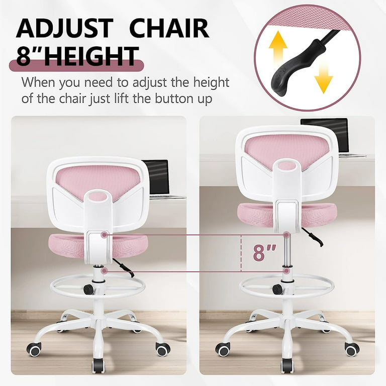 Coolhut Office Drafting Chair Armless Tall Office Desk Chair