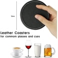 thumbnail image 2 of Posavasos de cuero con soporte (negro) (6 piezas), 2 of 5