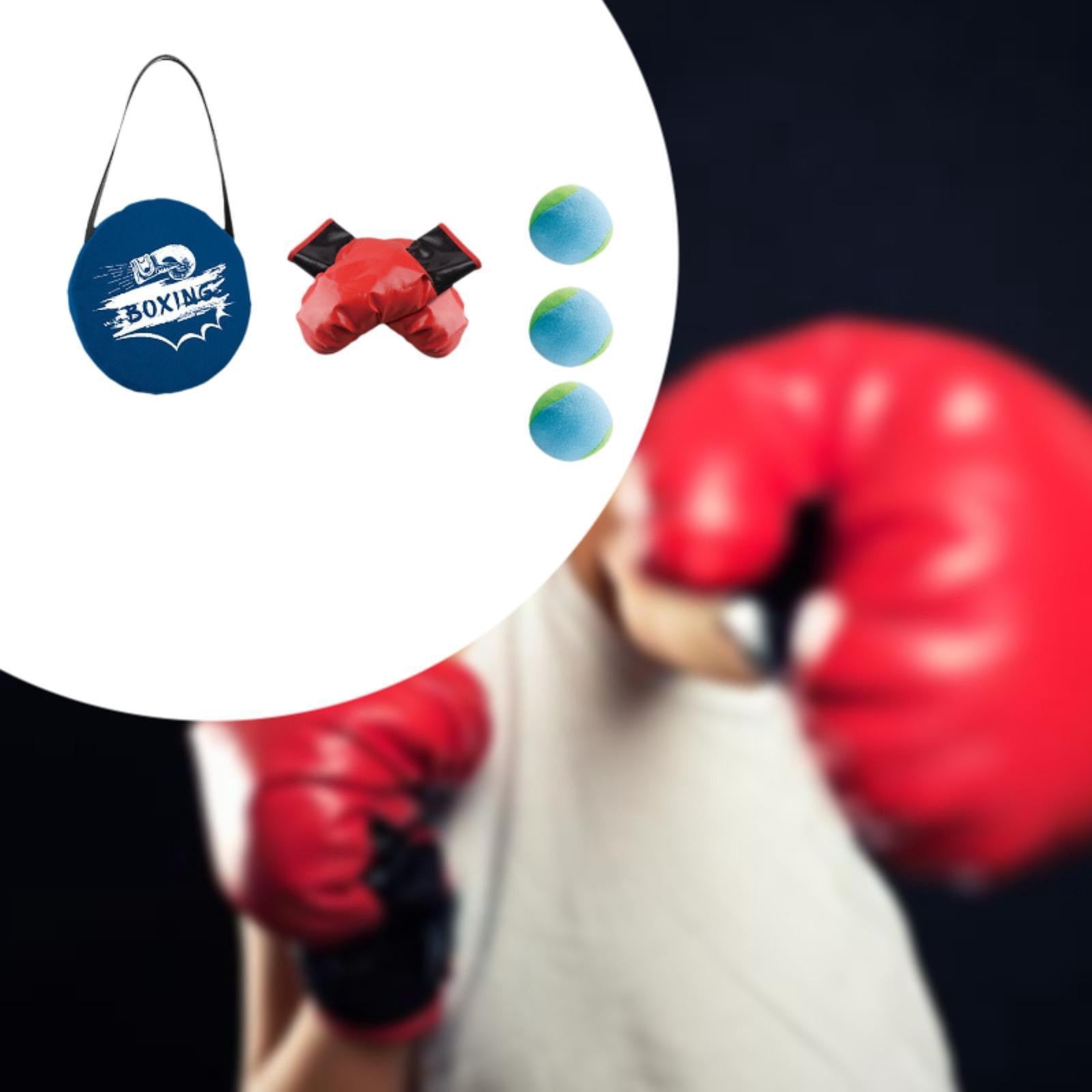 DimyFew Children Boxing Gloves Set Punching Gloves with Balls Punch Mitts Equipment Boys
